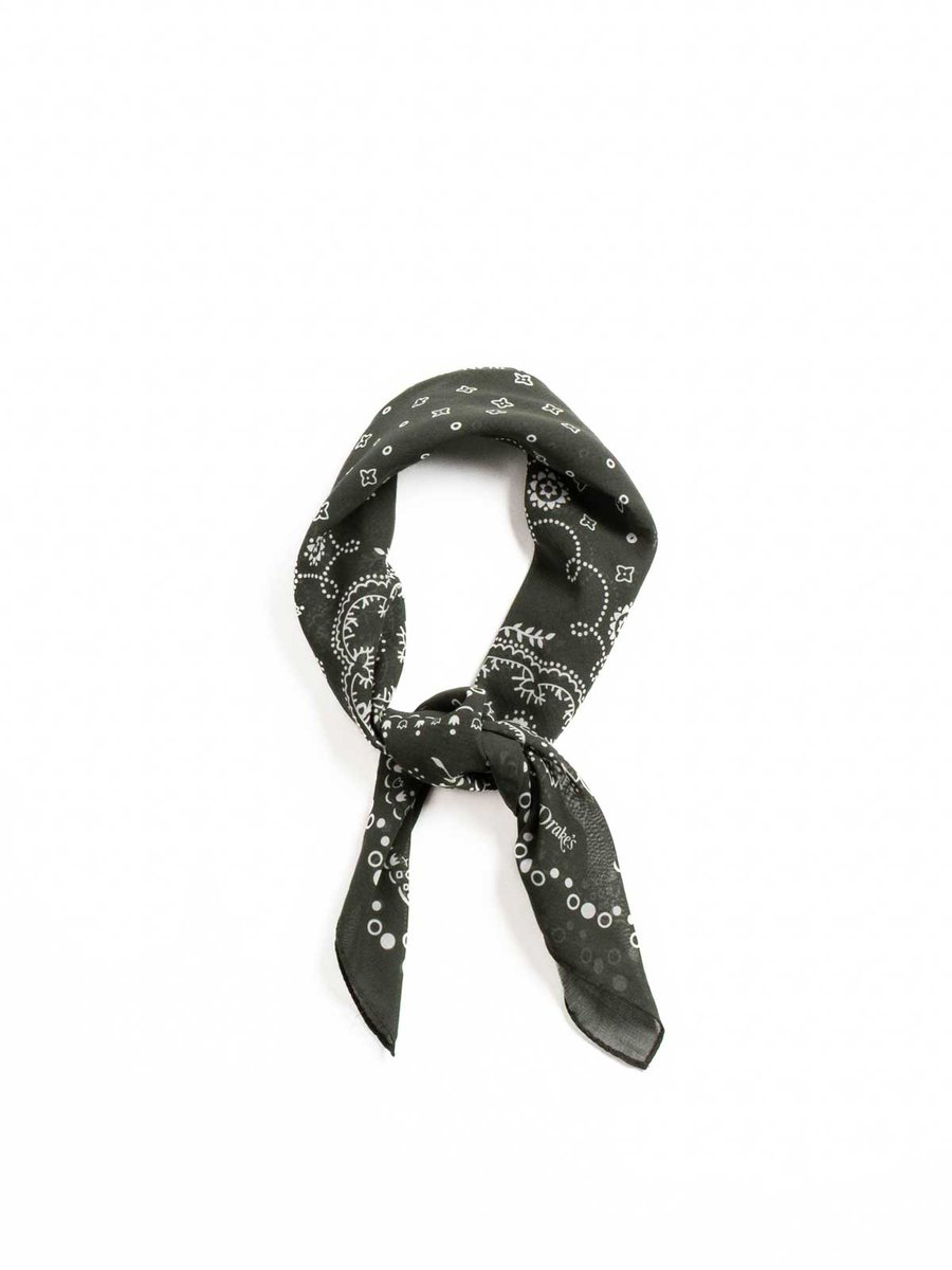 PAISLEY COTTON BANDANA DARK GREEN