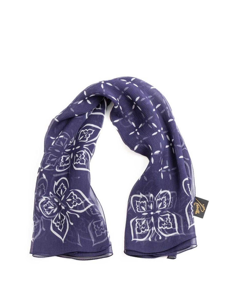 NEEDLES SCARF SILK CREPE PAPILLON PURPLE