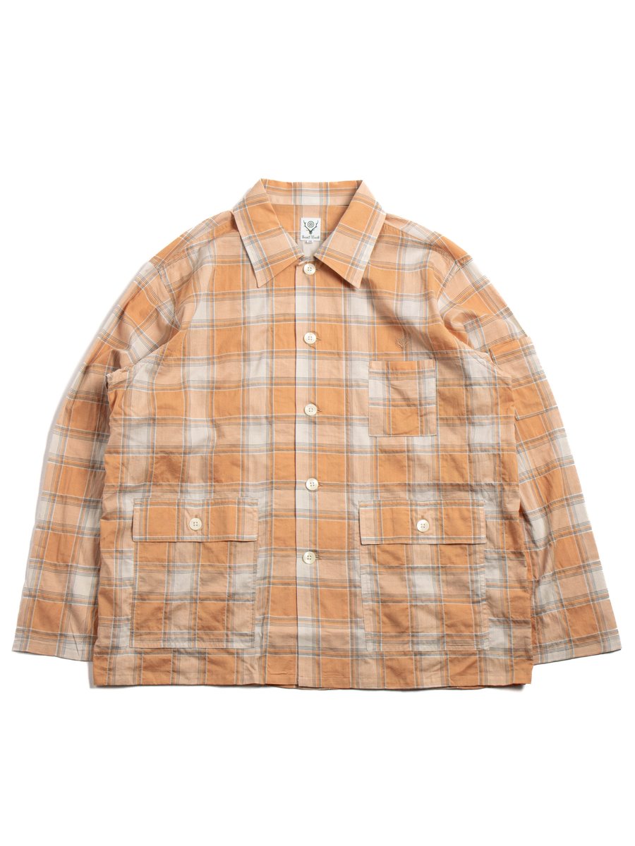 SOUTH2 WEST8 RANGER SHIRT PLAID ORANGE