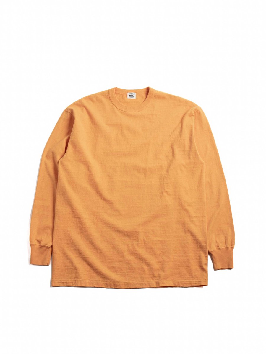 (LOT 55001) 7.7OZ MID WEIGHT L/S TEE FADE ORANGE