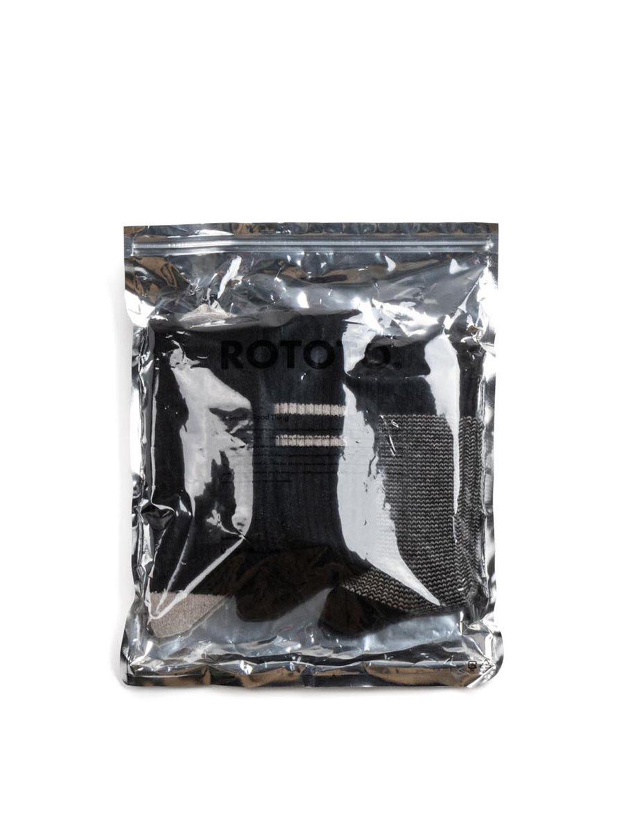 RECYCLE COTTON WOOL DAILY 3 PACK SOCKS BLACK GRAY 