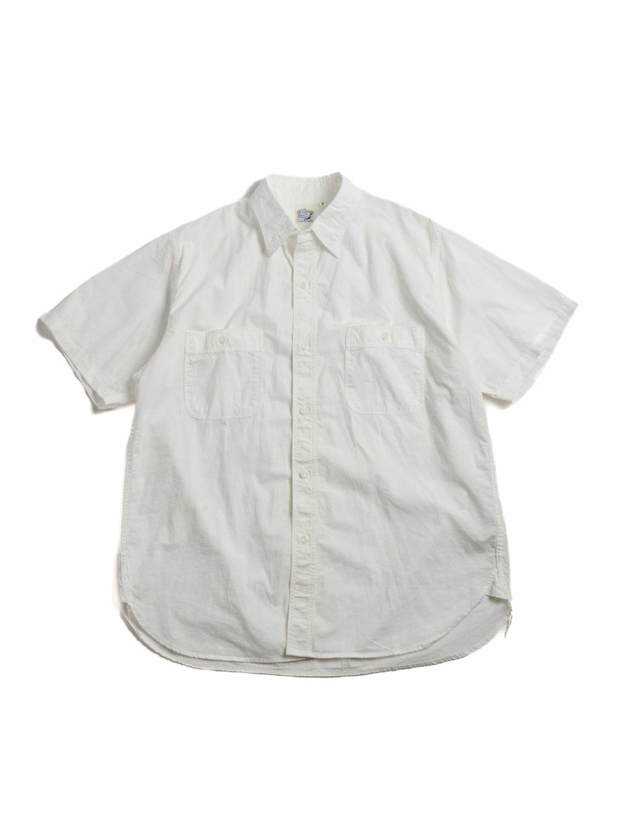 (LOT V8170)  S/S VINTAGE FIT CHAMBRAY WORK SHIRT WHITE