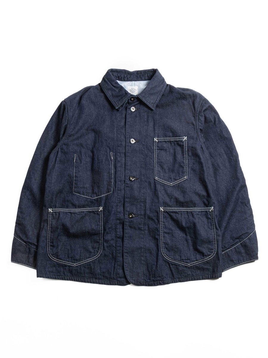 POST 46 W 8oz DENIM X STRIPE SHIRTING INDIGO