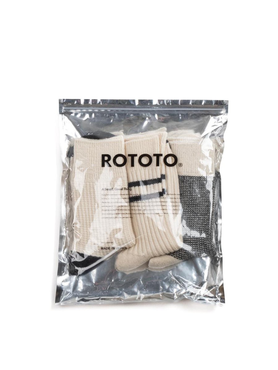 RECYCLE COTTON WOOL DAILY 3 PACK SOCKS OFF WHITE BLACK