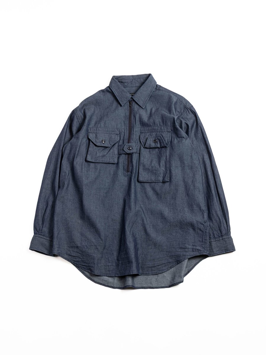 BINOCULAR SHIRT / INDIGO COTTON DENIM SHIRTING