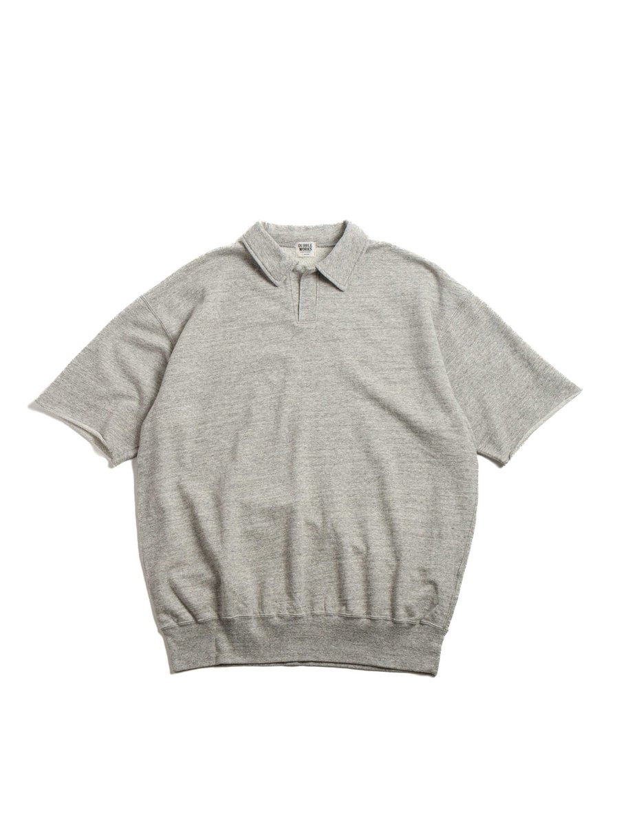 (LOT 74004) CUT OFF SLEEVE POLO SHIRT HEATHER GREY