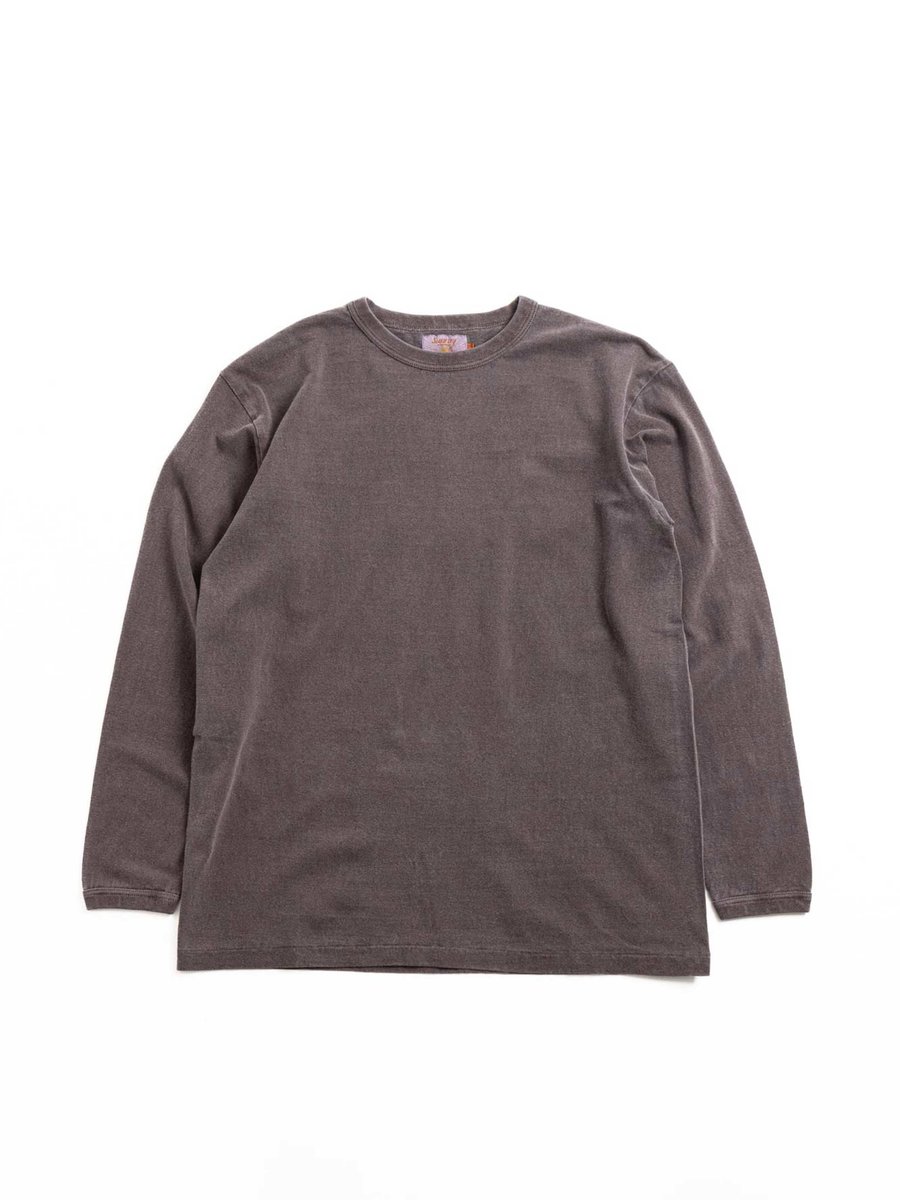 HALEIWA L/S T–SHIRT PIGMENT DYE RAISIN