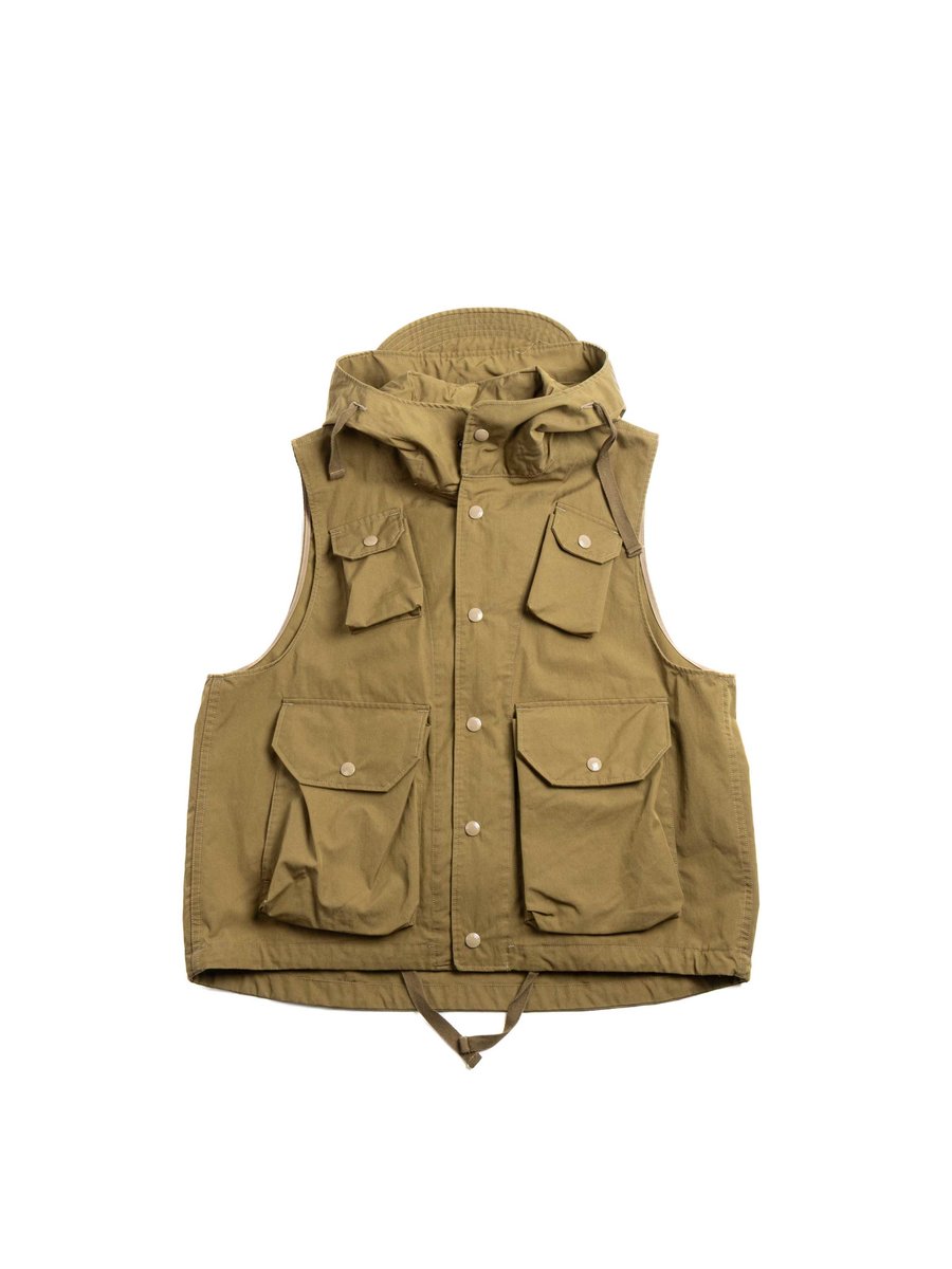 FIELD VEST KHAKI COATED NYCO TWILL