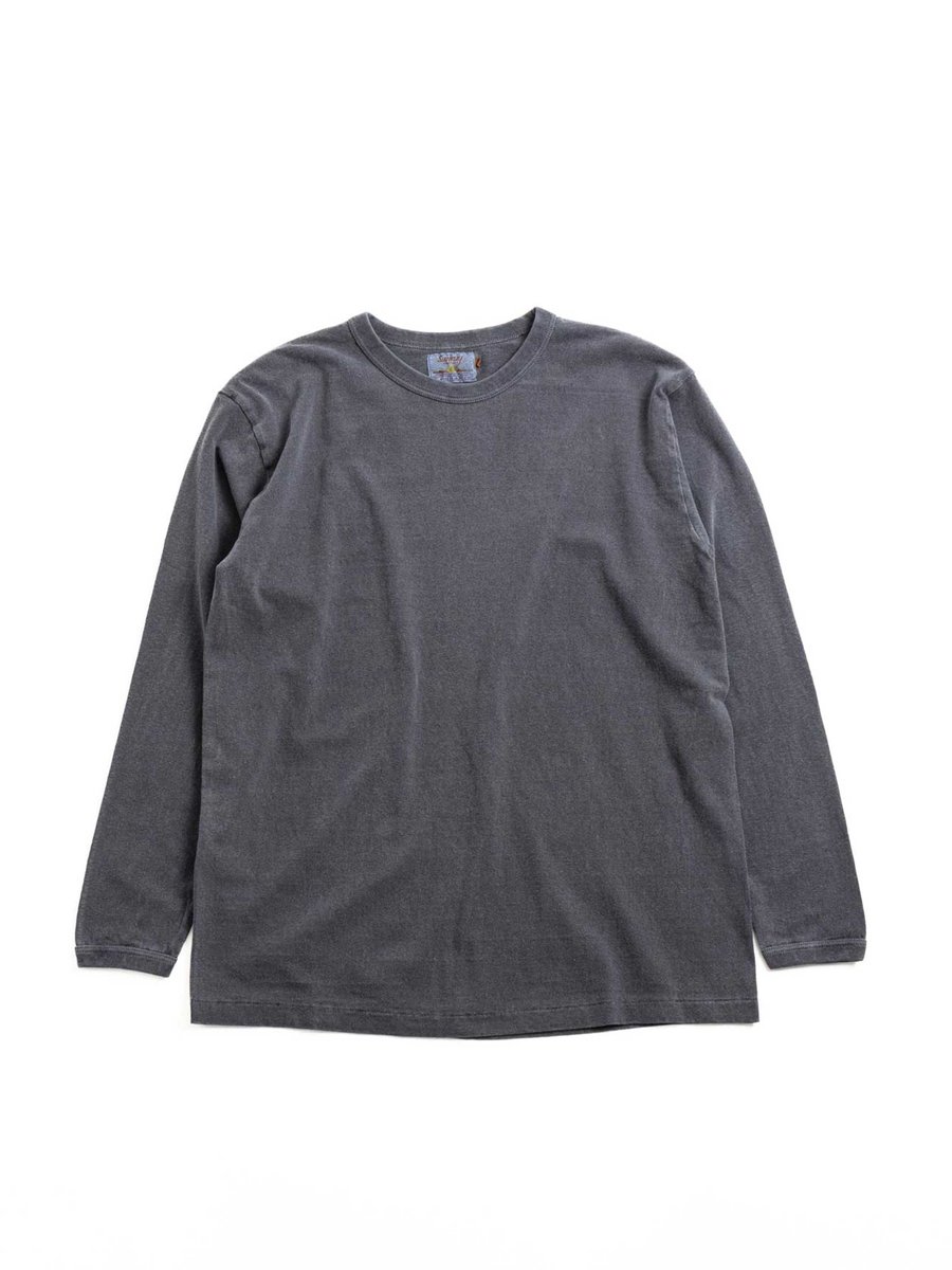 HALEIWA L/S T–SHIRT PIGMENT DYE BLUE GRAPHITE