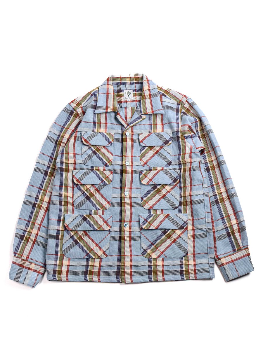 6 POCKET CLASSIC PLAID COTTON PLAID TWILL LIGHT BLUE