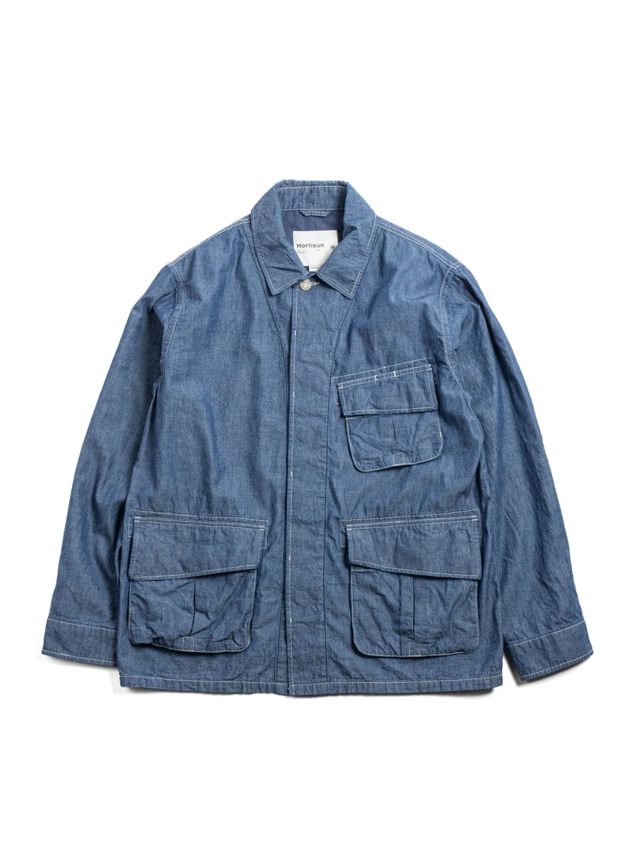 HORLISUN HALFMOON CHAMBRAY FATIGUE JACKET LIGHT BLUE
