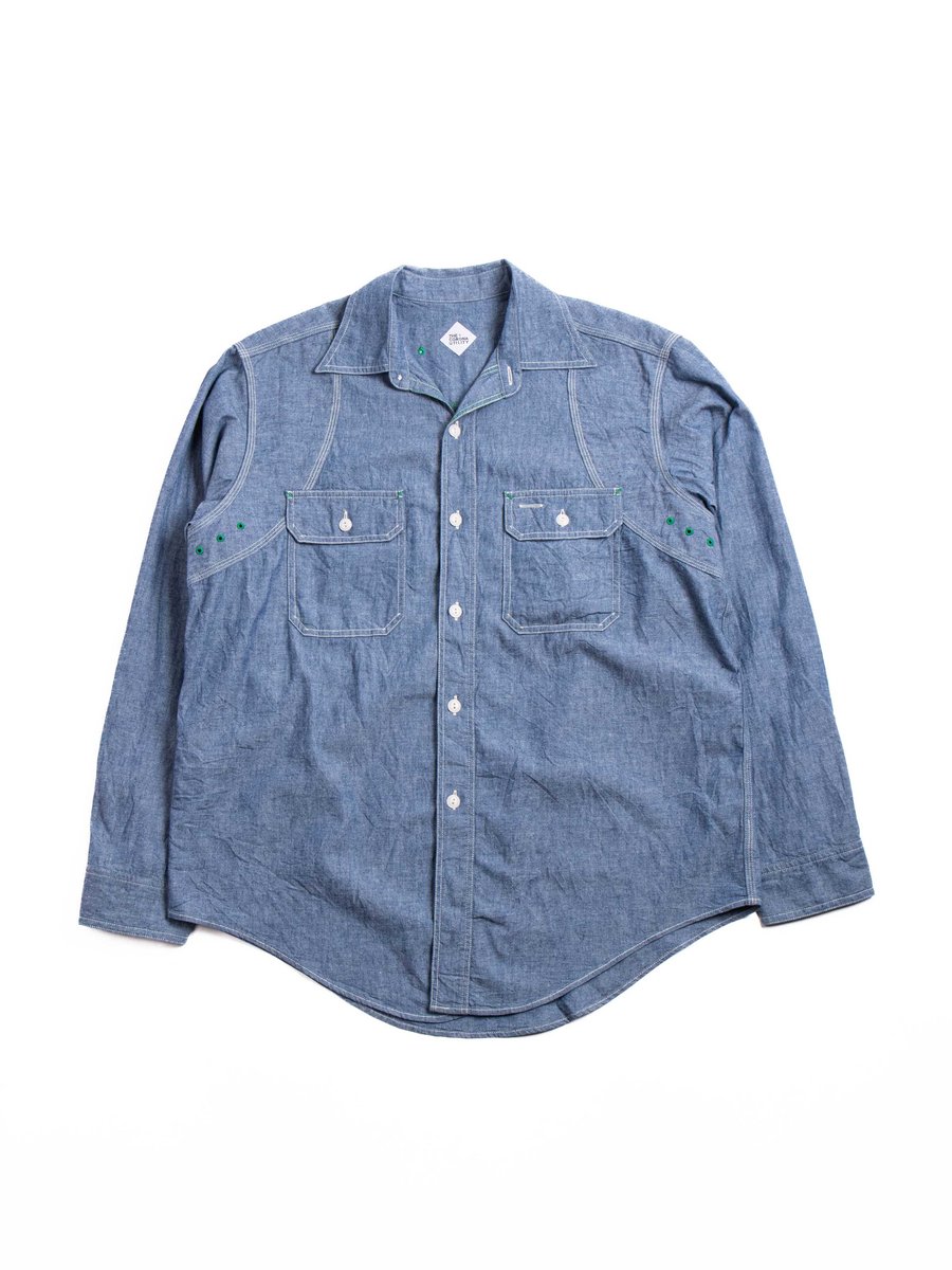 (CS014) CORONA W–YOKE SHIRT BLUE CHAMBRAY