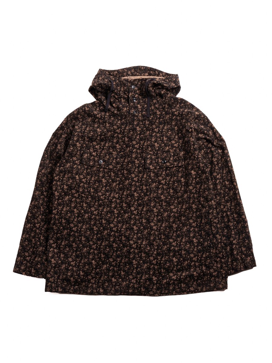 CAGOULE SHIRT BLACK 21W CORDUROY SMALL FLORAL PRINT