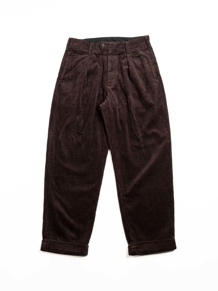CARLYLE PANT / DK.BROWN COTTON 4.5W CORDUROY