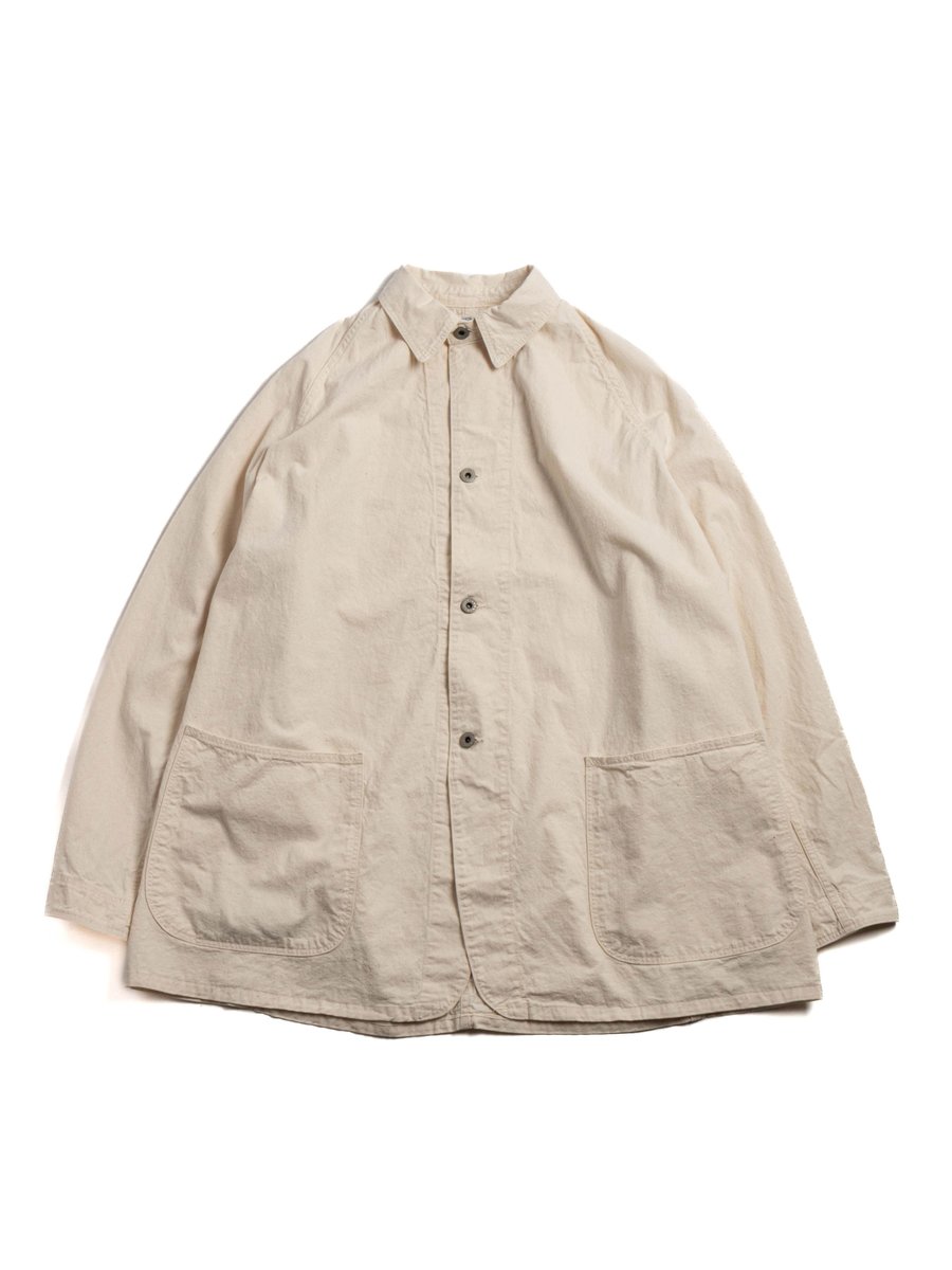 (6142&ndash;66) WWII 40&rsquo;s DENIM COVERALL ECRU (LOOSE FIT)