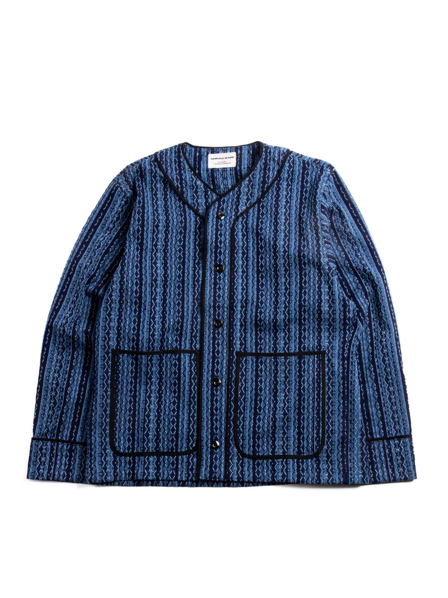 (SJCJK25&ndash;LNR) BASEBALL SHIRT INDIGO STRIPE
