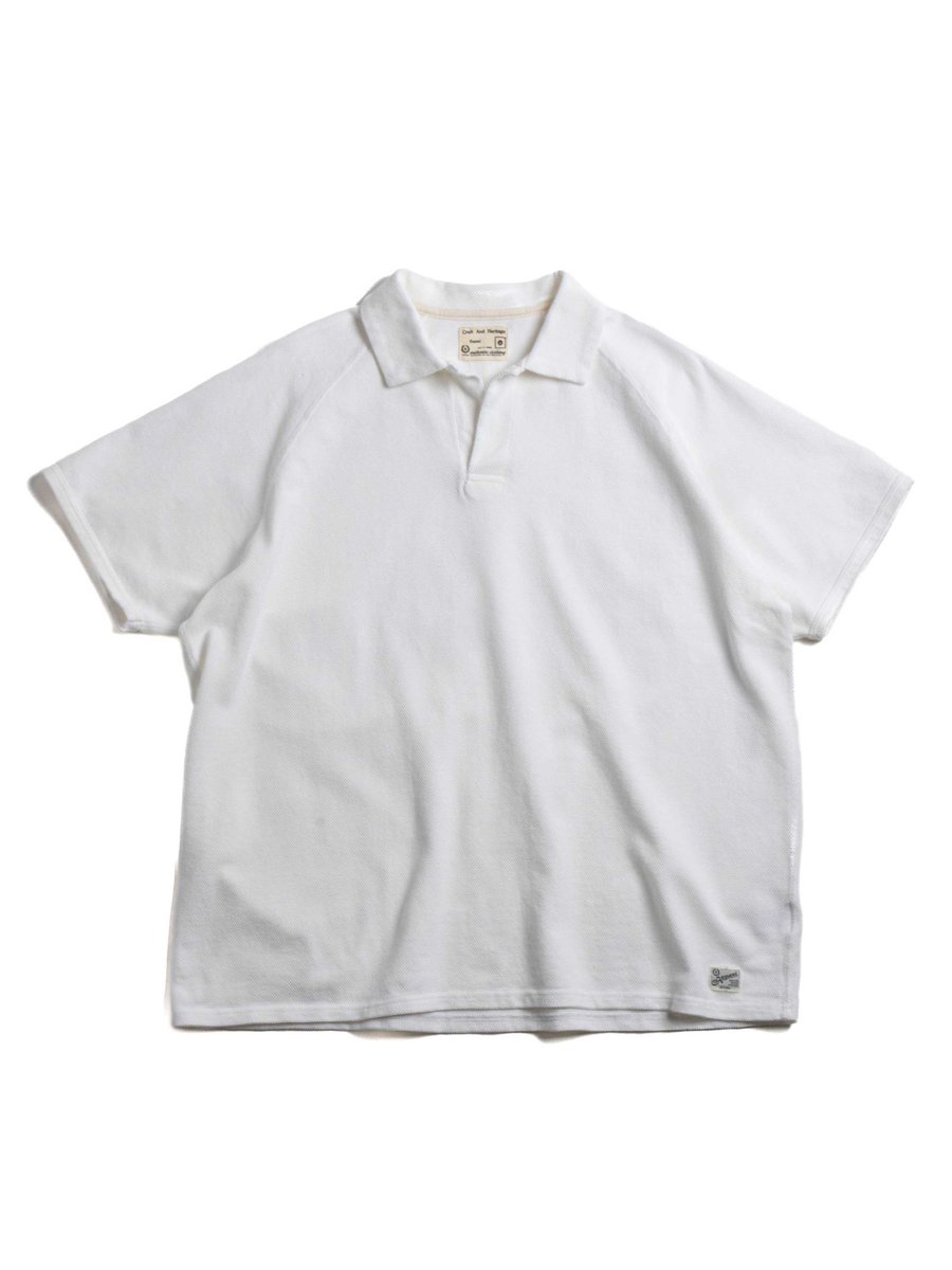 (KP2212ST) RAFFIA HEAVYWEIGHT PIQUE SKIPPER WHITE