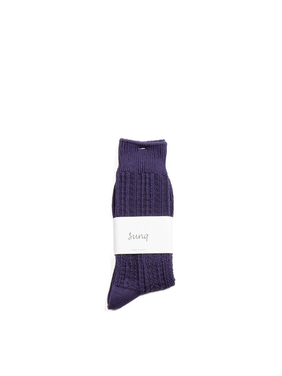 MULTI WEAVE CREW / ORGANIC COTTON GRAPE