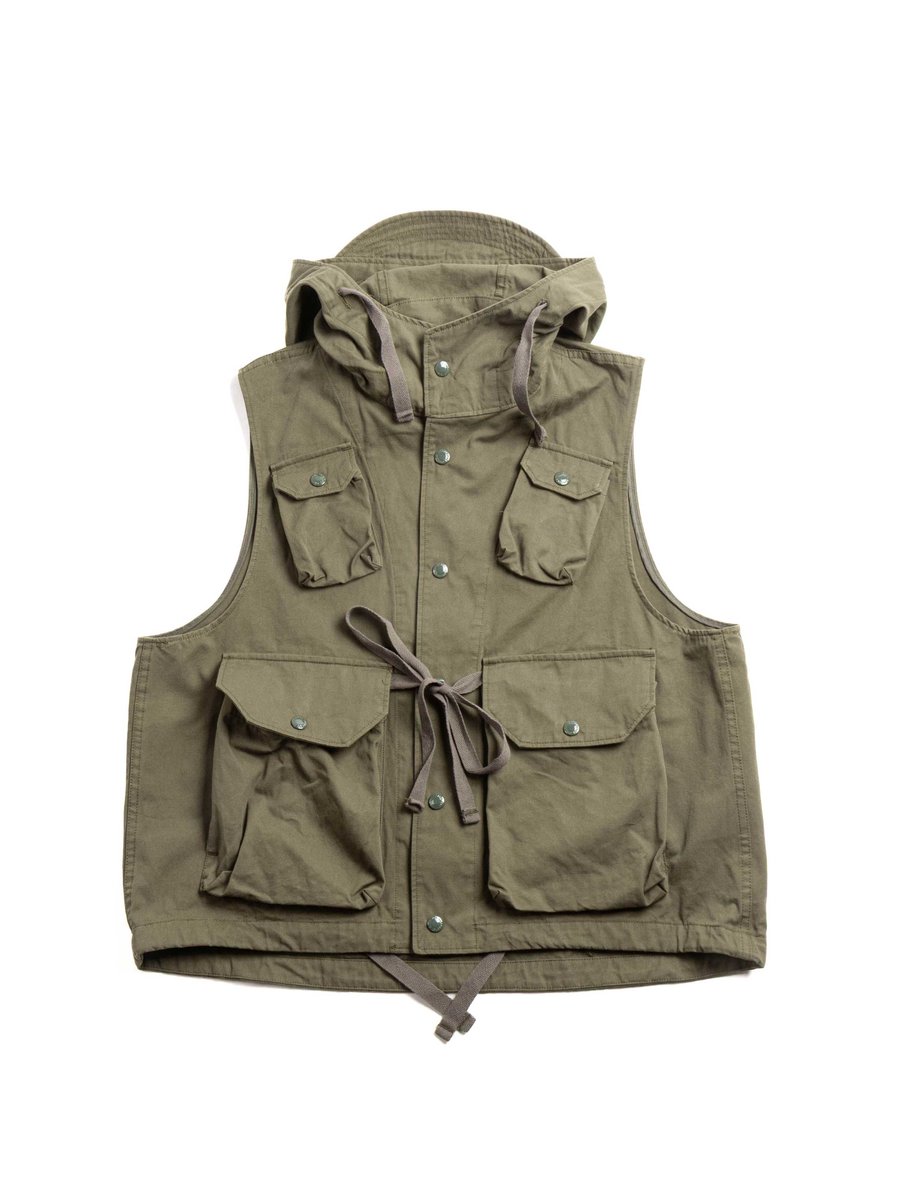 FIELD VEST OLIVE COTTON SAND CLOTH