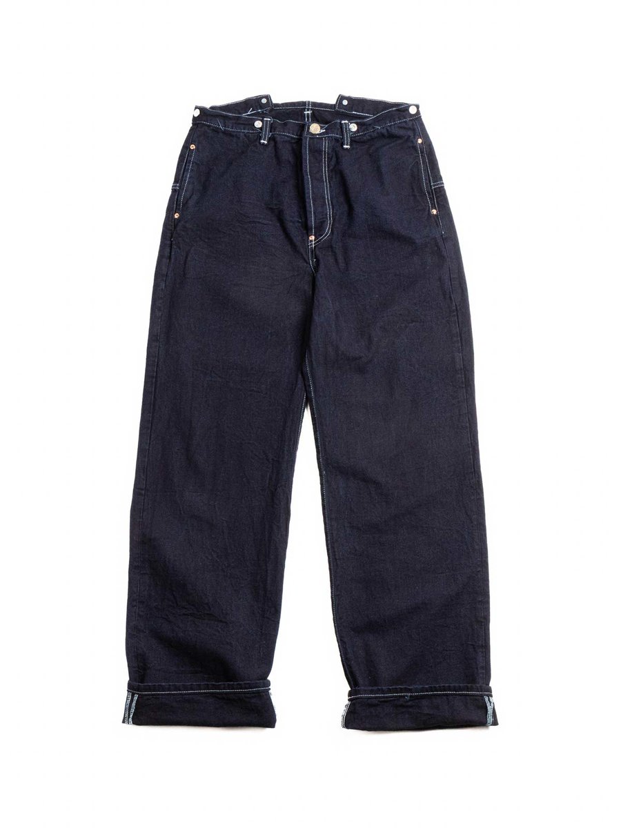 TYPE 156 SPLIT BACK JEANS DOUBLE INDIGO BROKEN TWILL RINSED