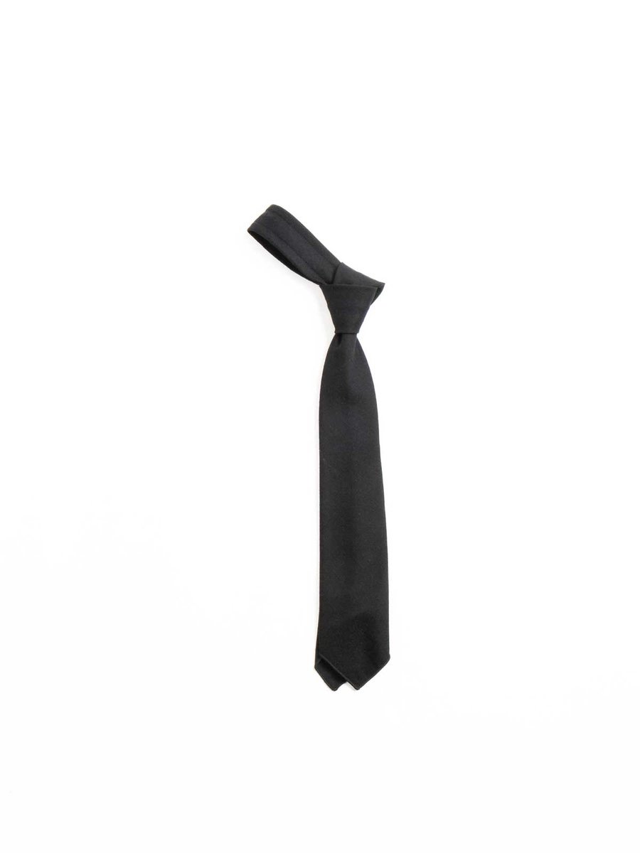 NECK TIE DK. NAVY HIGH COUNT WORSTED WOOL