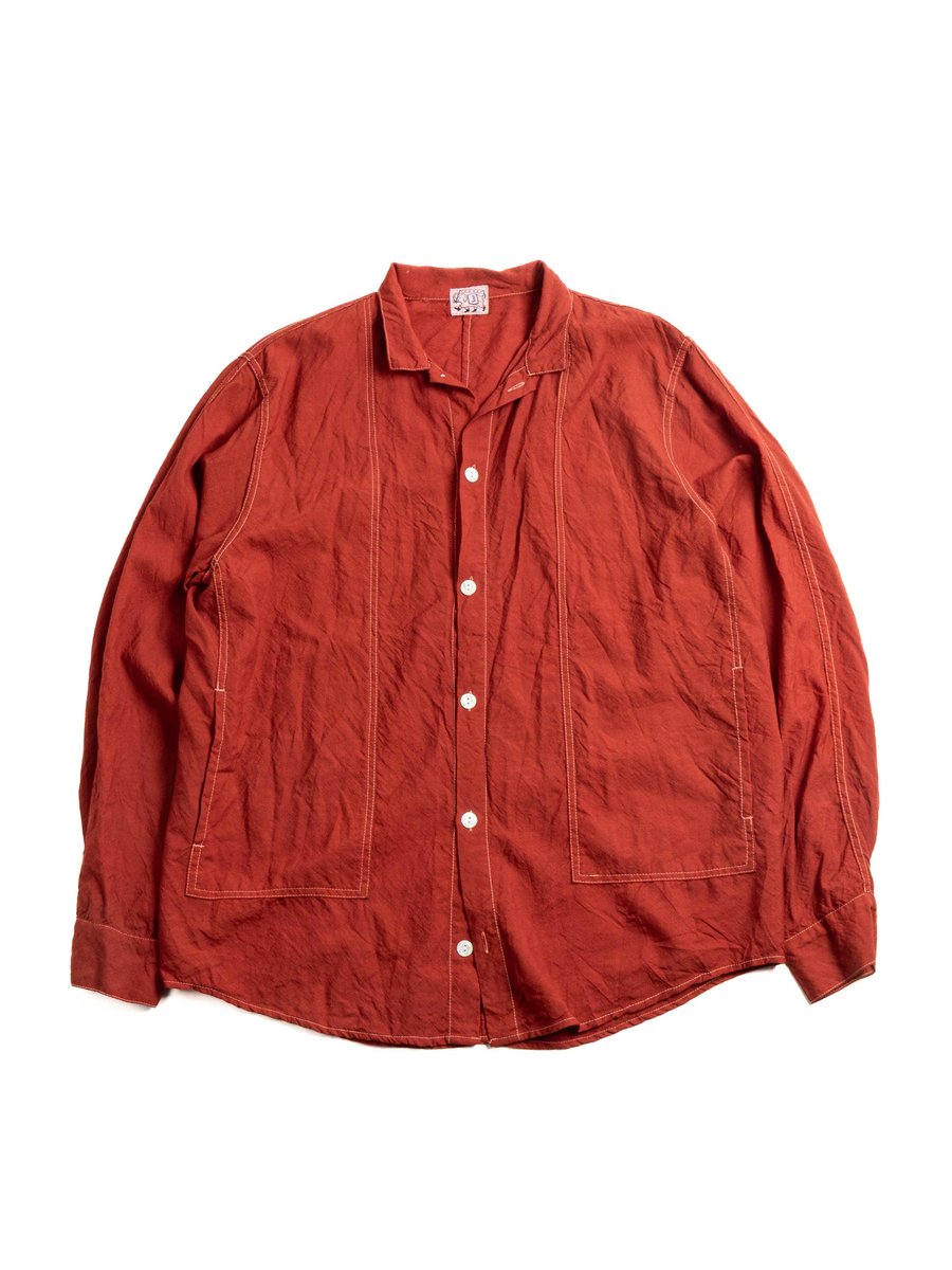STOLE POCKET BUTTERFLY SHIRT WOOL CALICO TURKEY RED DYED