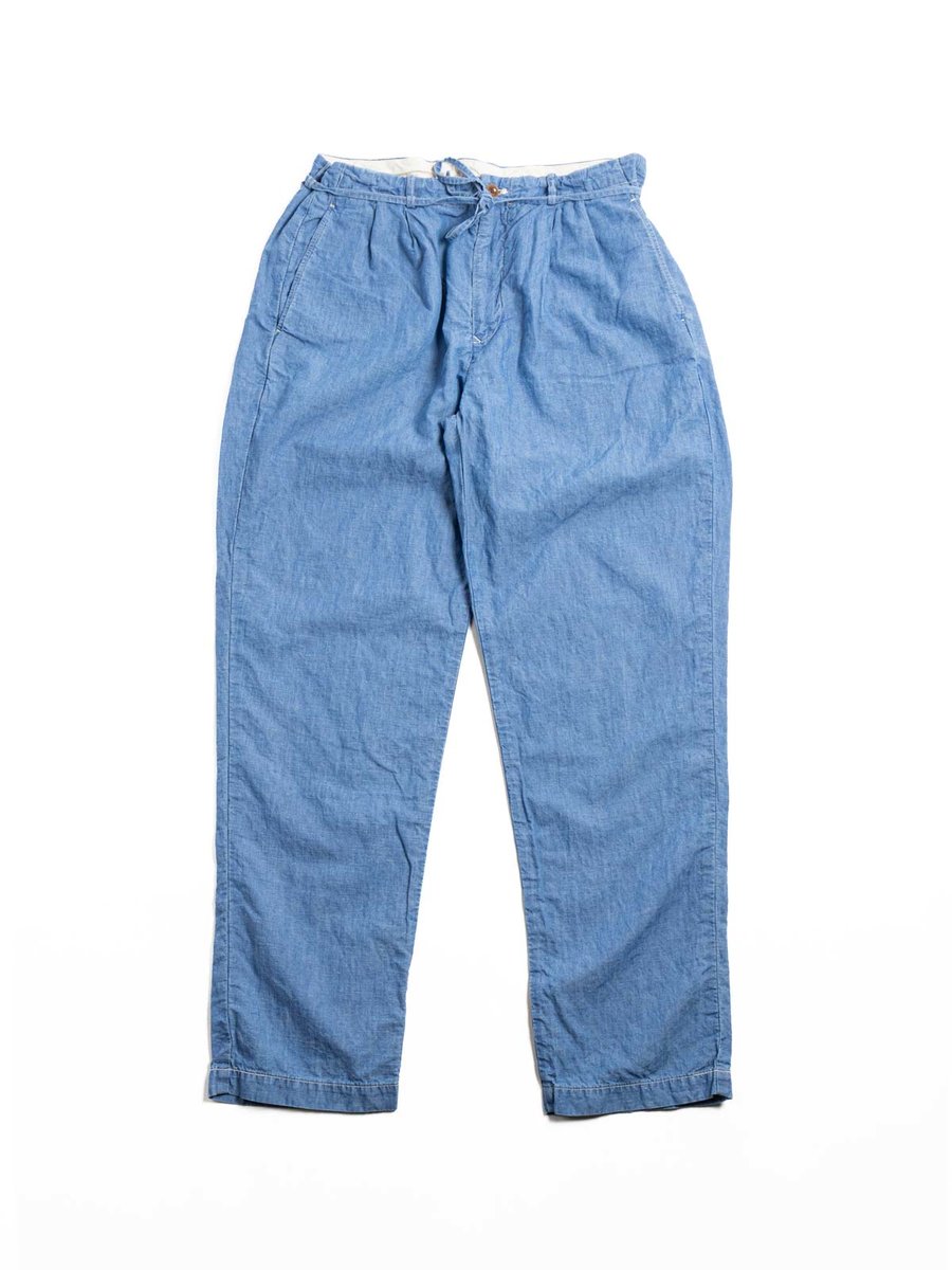 (SV&ndash;PT&ndash;013) C/L CHAMBRAY TAPERED 2TUCK PANT BLUE 
