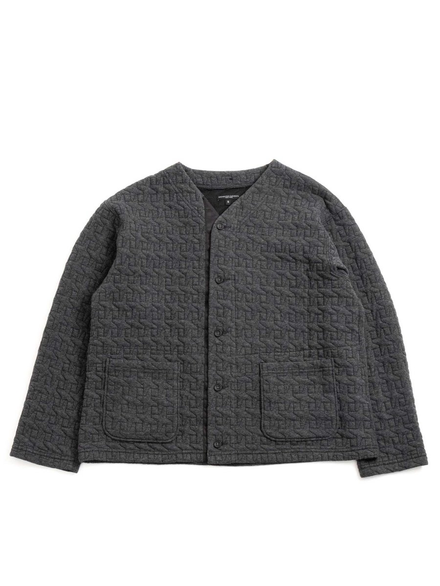 KNIT CARDIGAN CHARCOAL PC QUILTED JERSEY