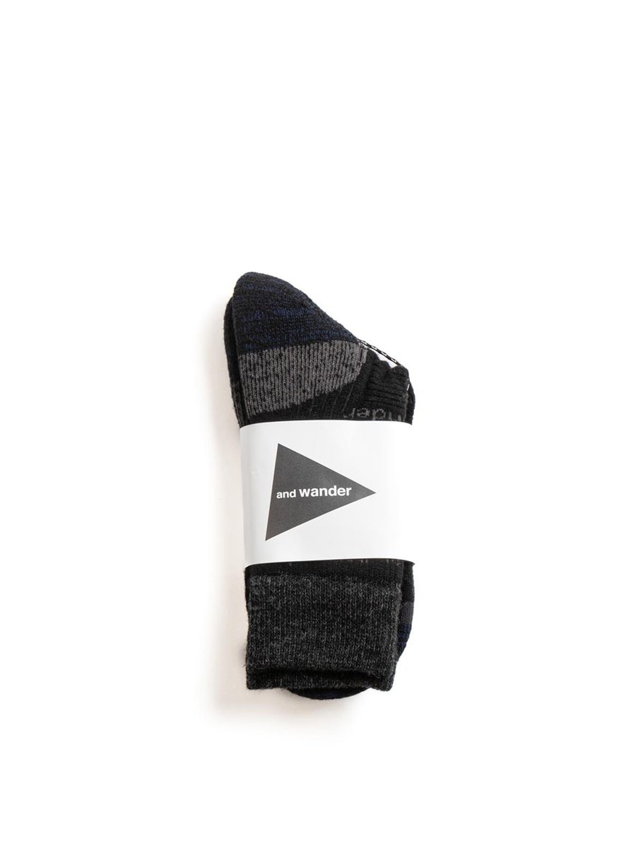 AND WANDER WOOL SOCK BLACK