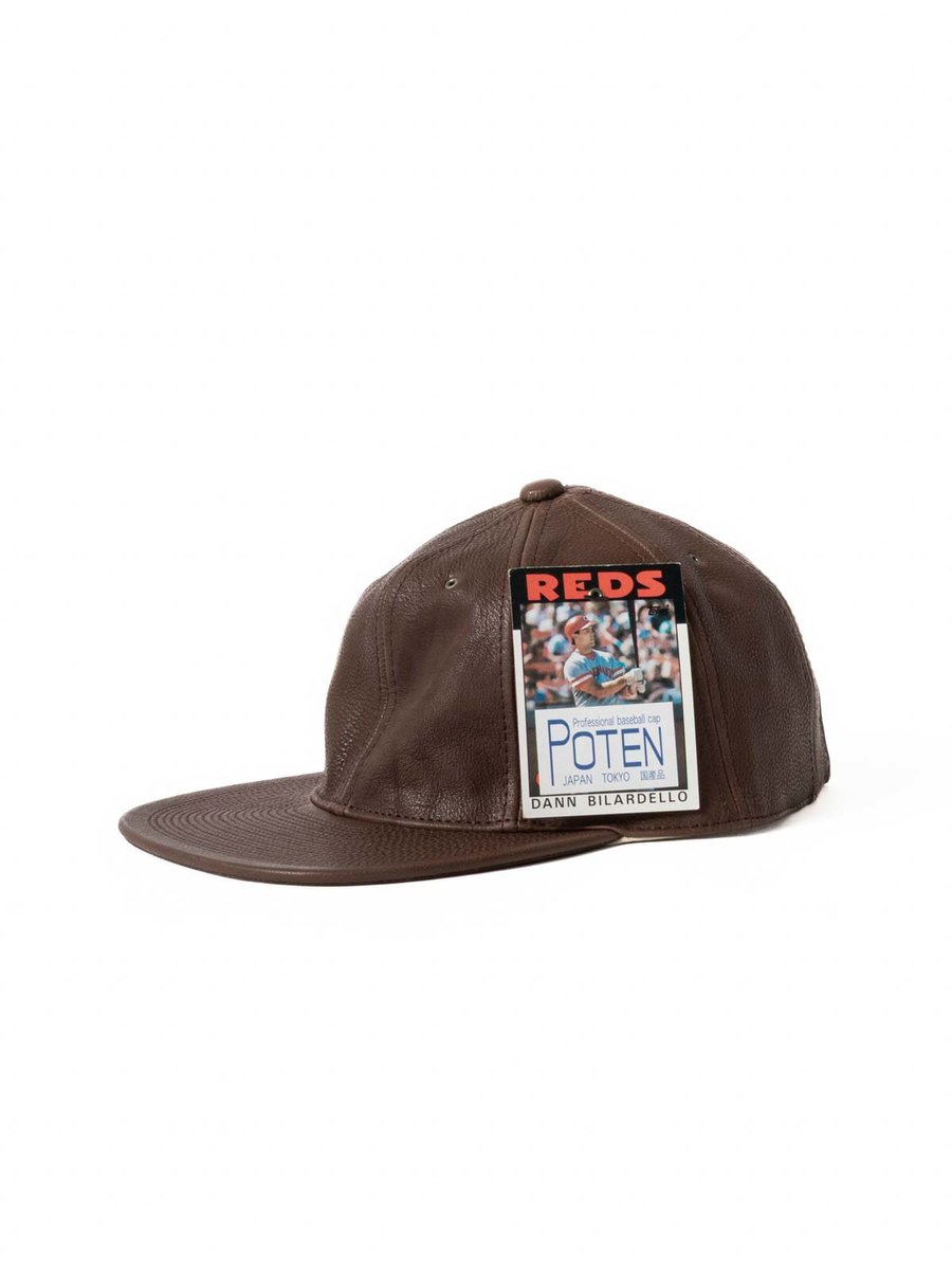 POTEN 8 PANEL BASEBALL CAP BOWN LEATHER