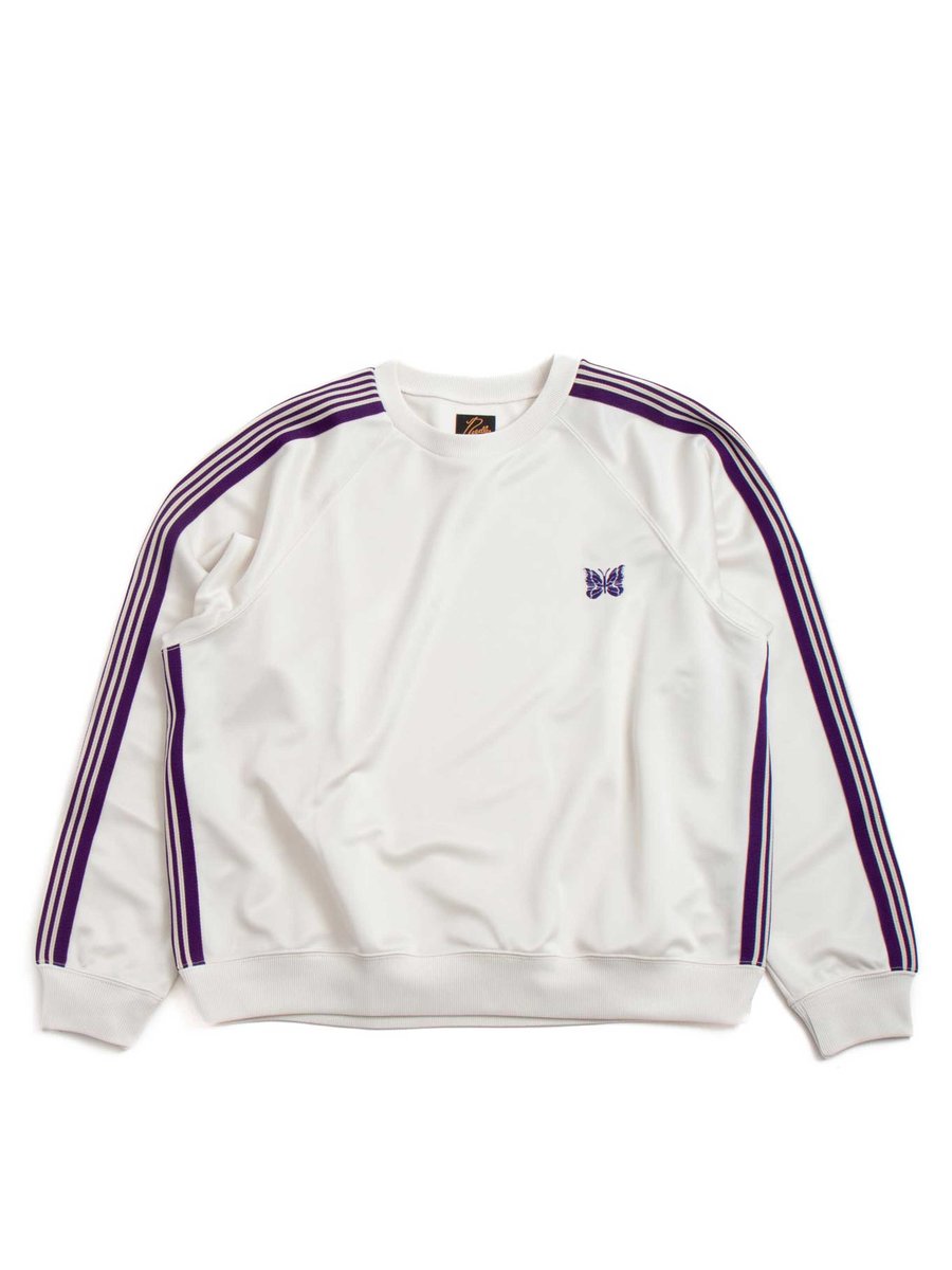 NEEDLES TRACK CREW NECK POLY SMOOTH ICE WHITE