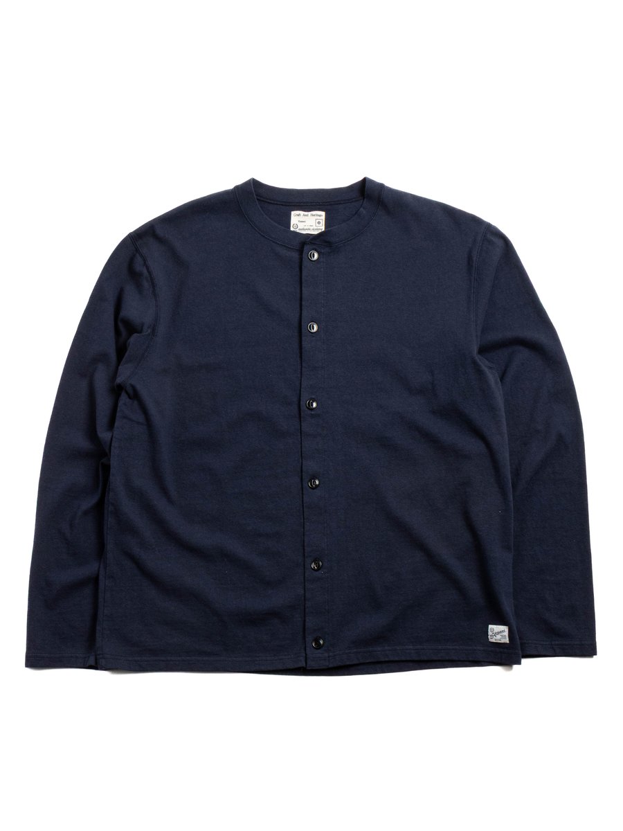 (KP2406MT) RAFFIA CREWNECK CARDIGAN NAVY