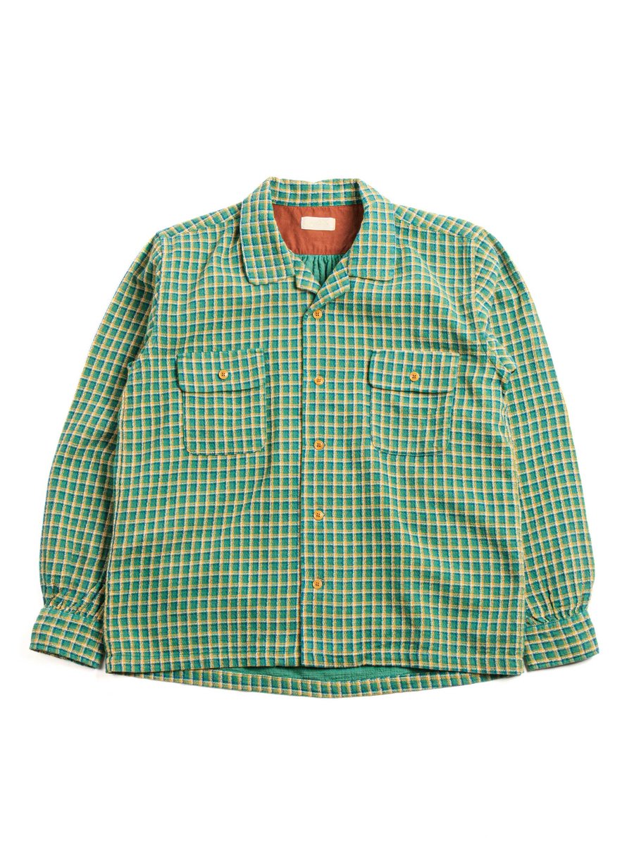 MSP–5026 OPEN COLLAR SHIRT GREEN