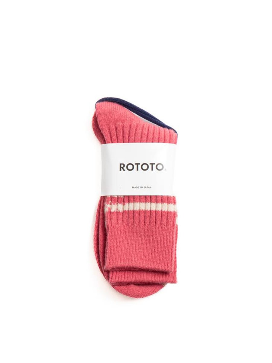 MERINO LAMBS WOOL STRIPE SOCKS PINK