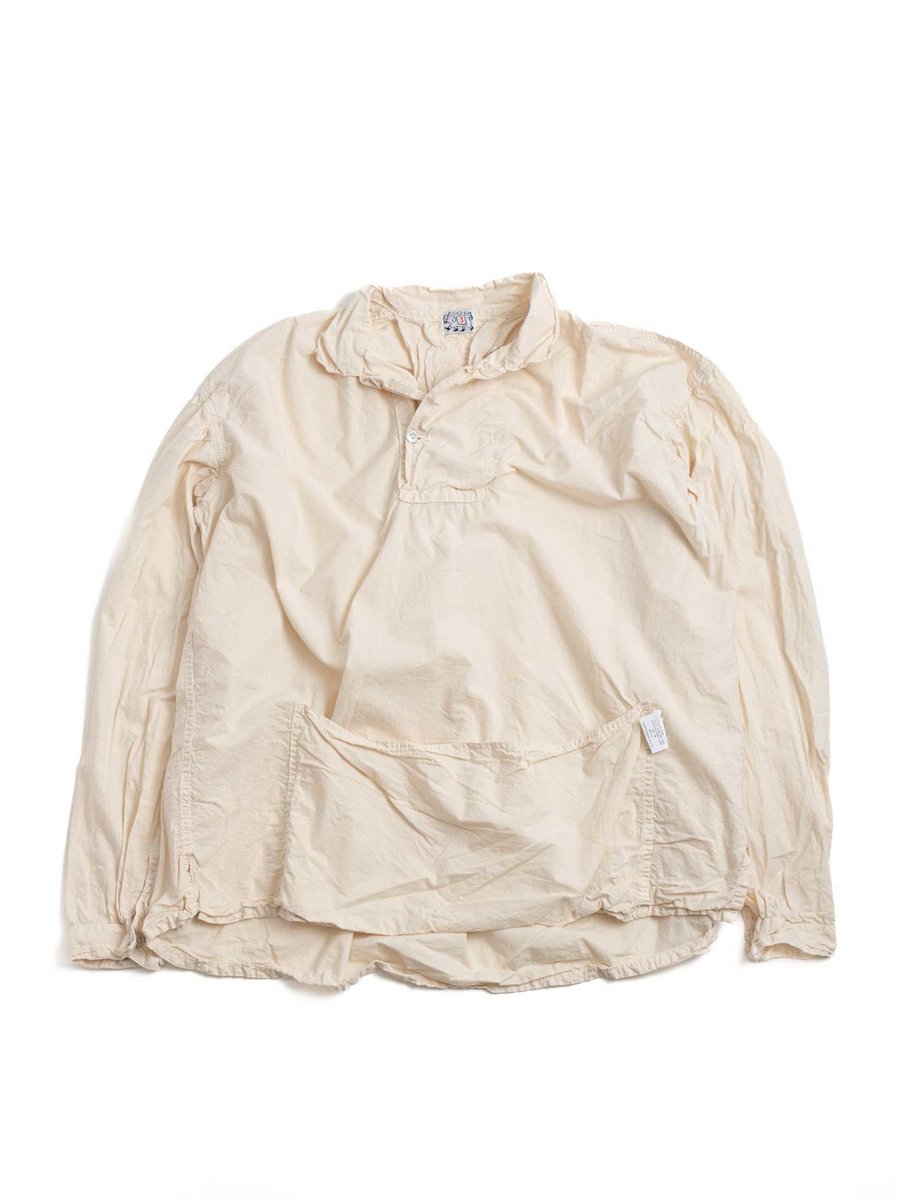 TYPE 413 DOUBLE BREASTED PULLOVER SHIRT COTTON MUSLIN RINSED