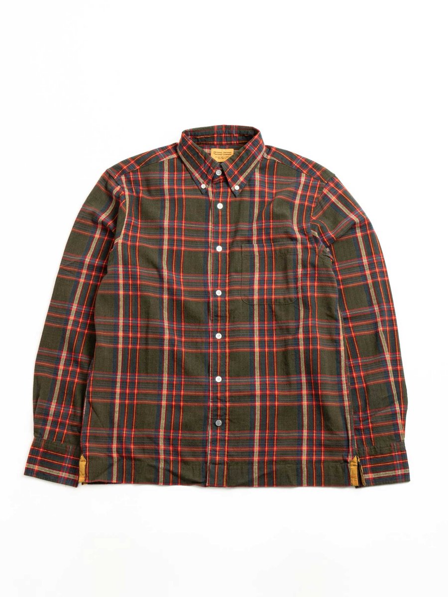 (OM45100.09) WINTER MADRAS WEAVE STRAIGHT HEM BD SHIRT