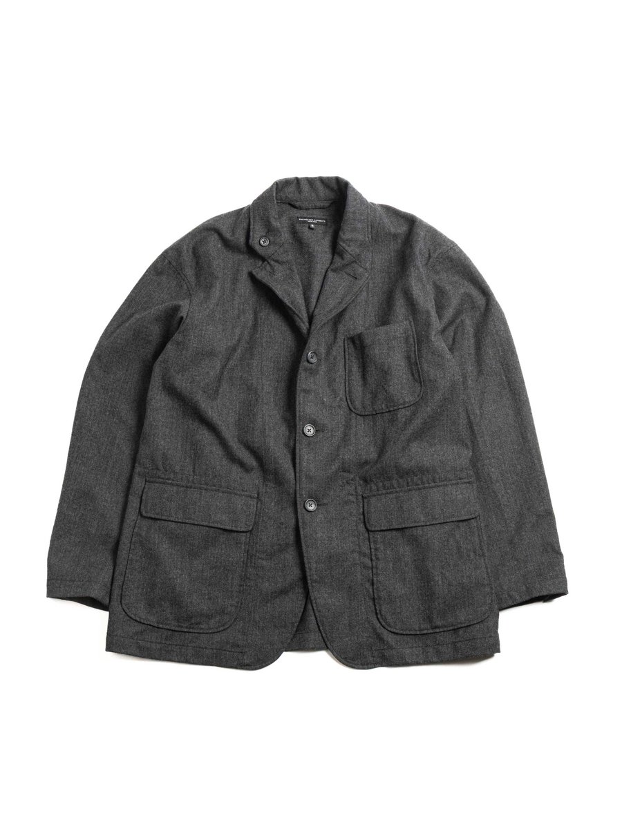 LOITER JACKET CHARCOAL HIGH COUNT WORSTED WOOL