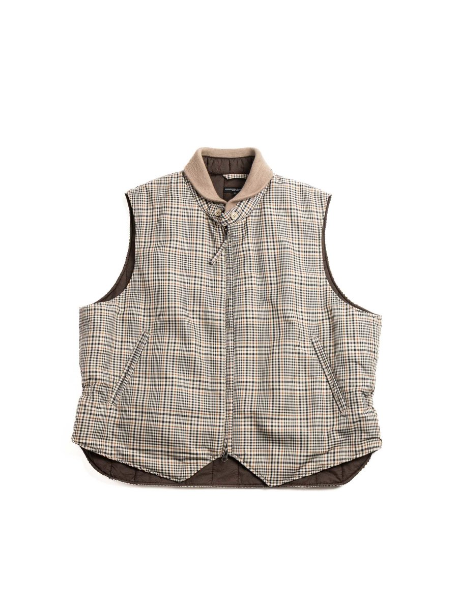 LL VEST KHAKI PLAID POLYESTER CLOTH