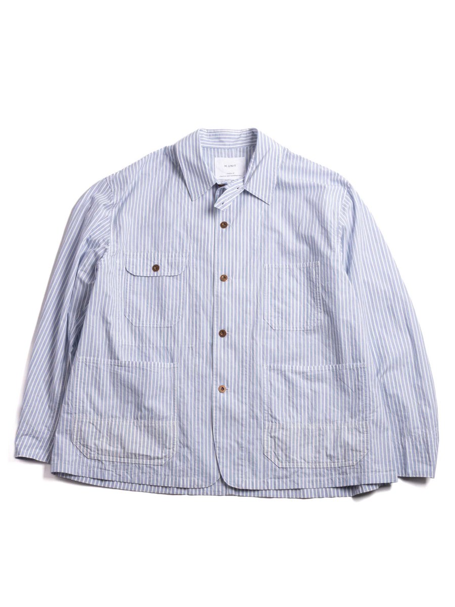 (H&ndash;JK062) COVERALL SHIRT JACKET BLUE STRIPE