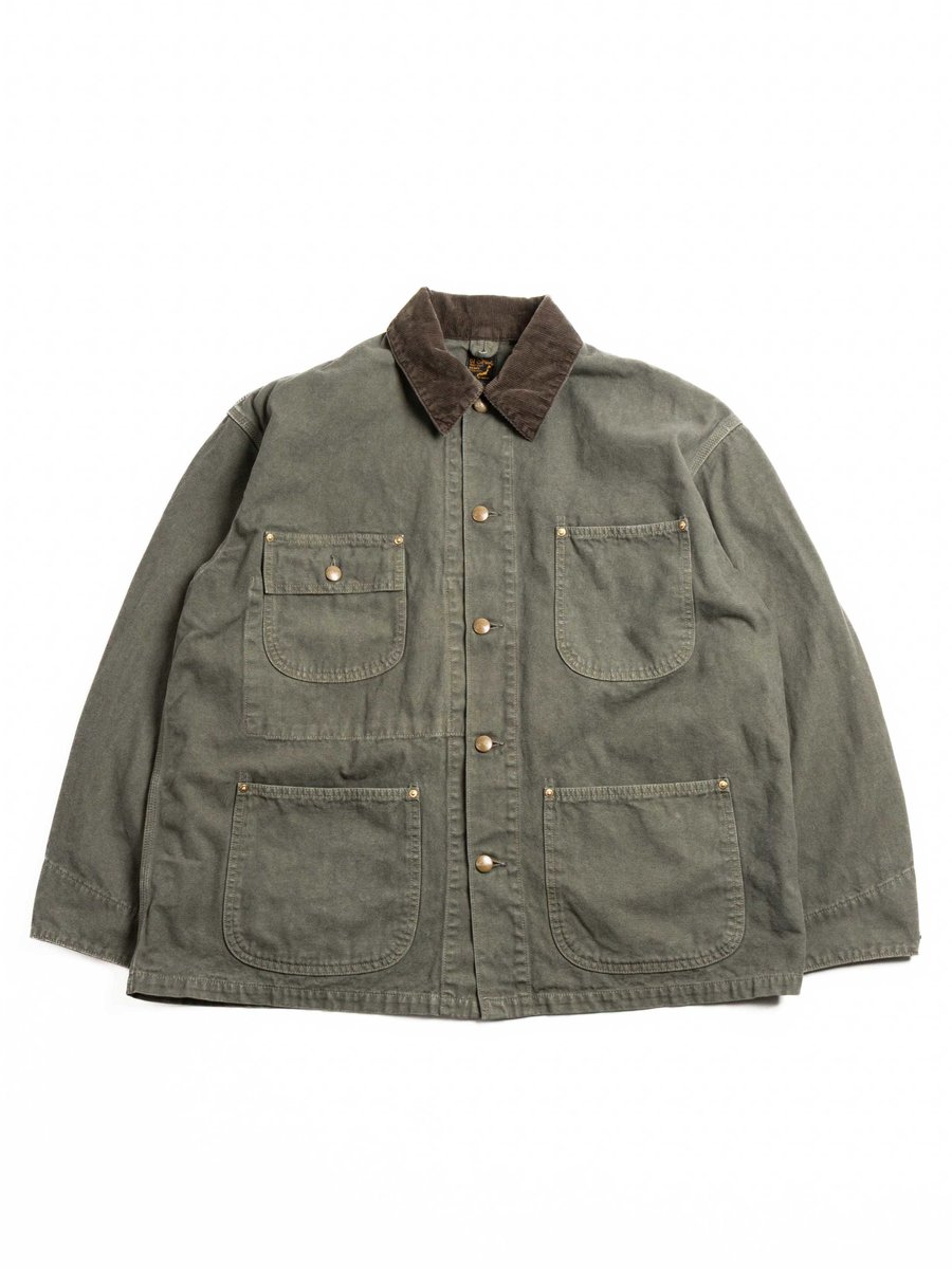 (6034) RELAX FIT OXFORD COVERALL ARMY GREEN
