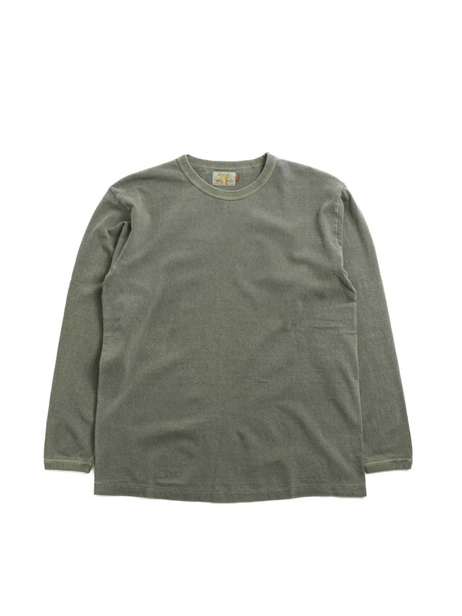 HALEIWA L/S T–SHIRT PIGMENT DYE GRAPE LEAF