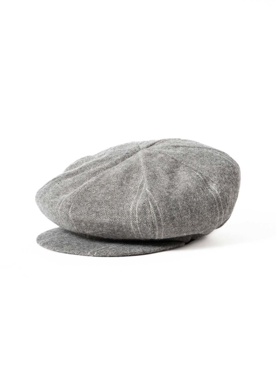 NEWSBOY CAP LT GREY WOOL STRIPED HB
