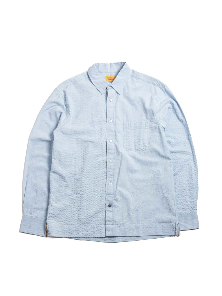 (OM45645.33) ENGINEERED SEERSUCKER WEAVE SHIRT BLUE