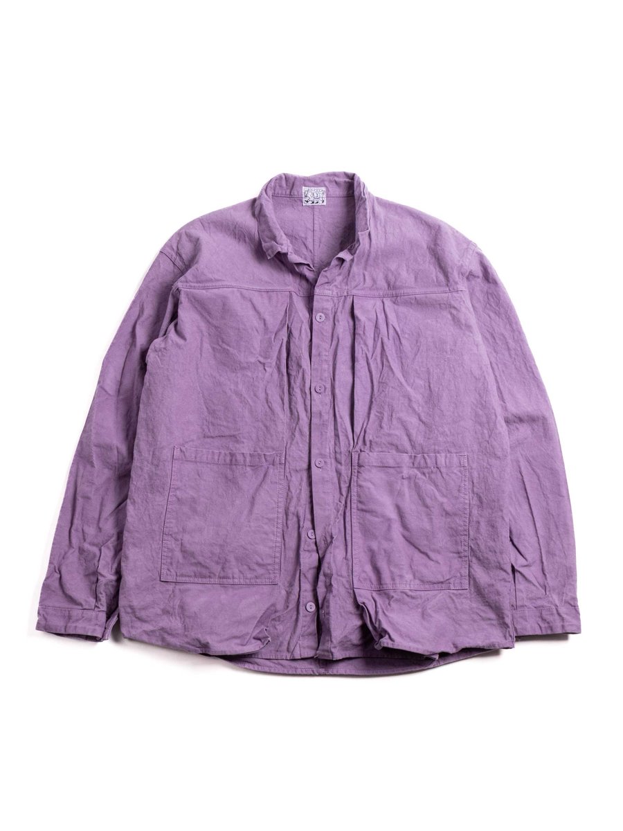TYPE 402 TWO BIRDS SHIRT COTTON DROP CLOTH PURPLE LOGWOOD
