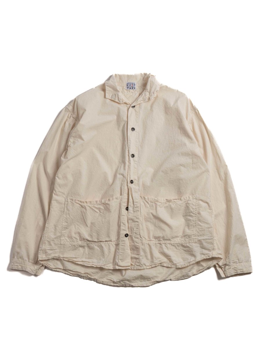 TYPE 468 FLIPPED COLLAR SHIRT ECRU LAWN RINSED