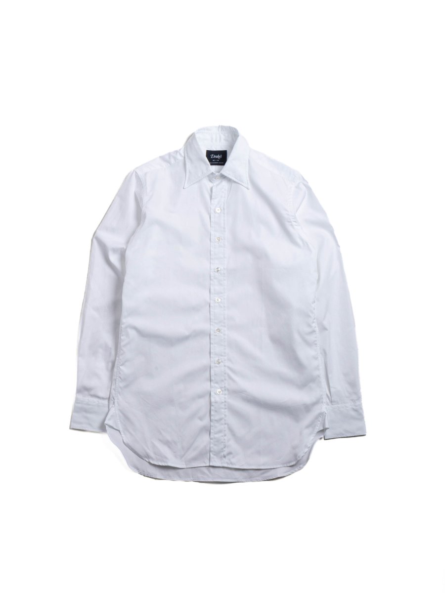 LONG POINT POPLIN SHIRT WHITE