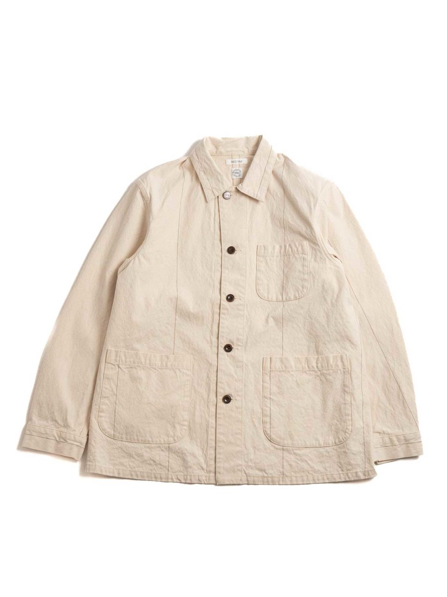 STRIPE CANVAS COVERALL NATURAL