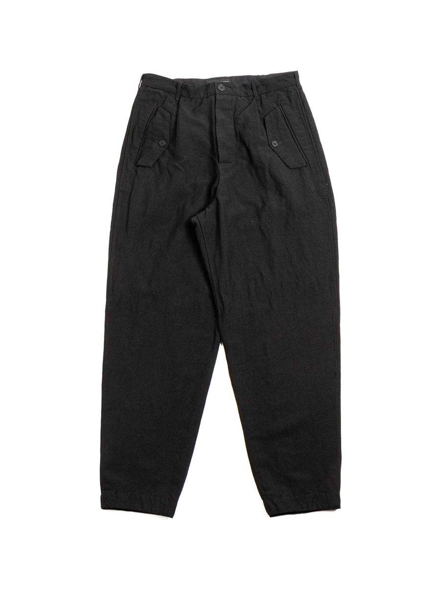 HIROSHI PANT &ndash; LIN WOOL &ndash; BLACK