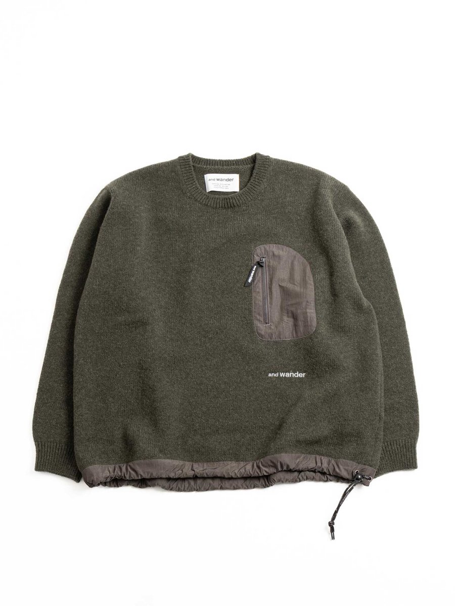 SHETLAND WOOL SWEATER KHAKI 