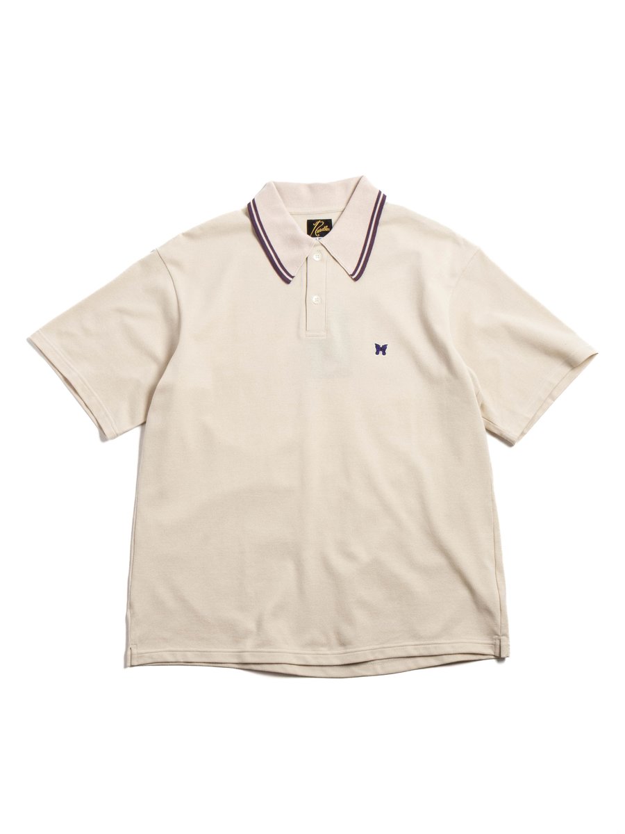 NEEDLES REGULAR COLLAR POLO SHIRT BEIGE